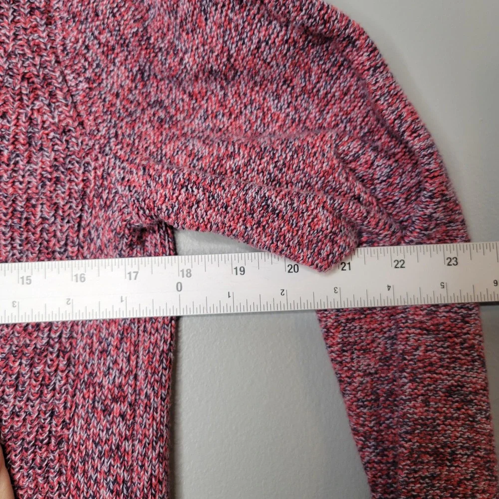 Loft Mock Neck Sweater Womens Size M Fuchsia Red Pullover 100 Cotton Cozy Layers